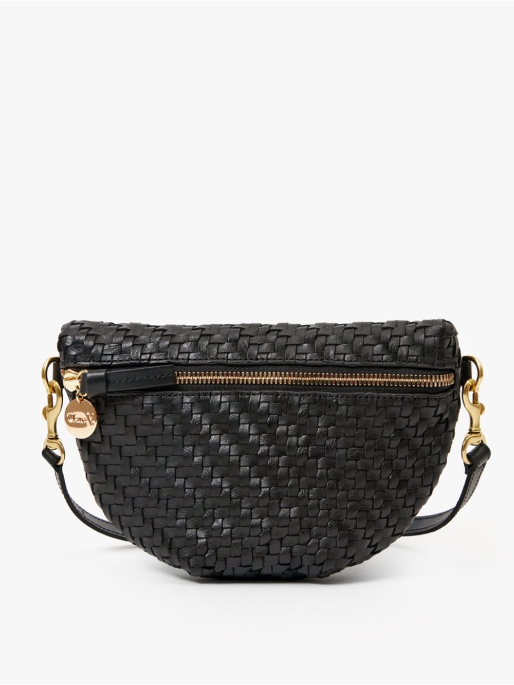 NWT Clare V. Petite Fanny in Black Woven Zig-Zag